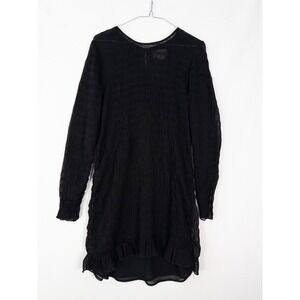 Denim Supply‎ Ralph Lauren Dress Womens M Black Ruffle Tiered Solid